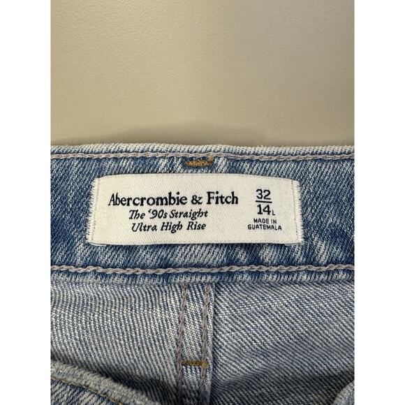 Abercrombie & Fitch Womens The 90s Straight Ultra High Rise 32 Long Medium Wash - Picture 3 of 16